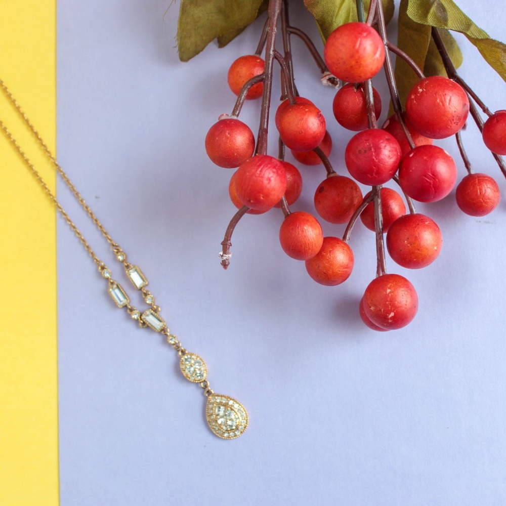 Signed Givenchy Gold Tone and Crystal Drop